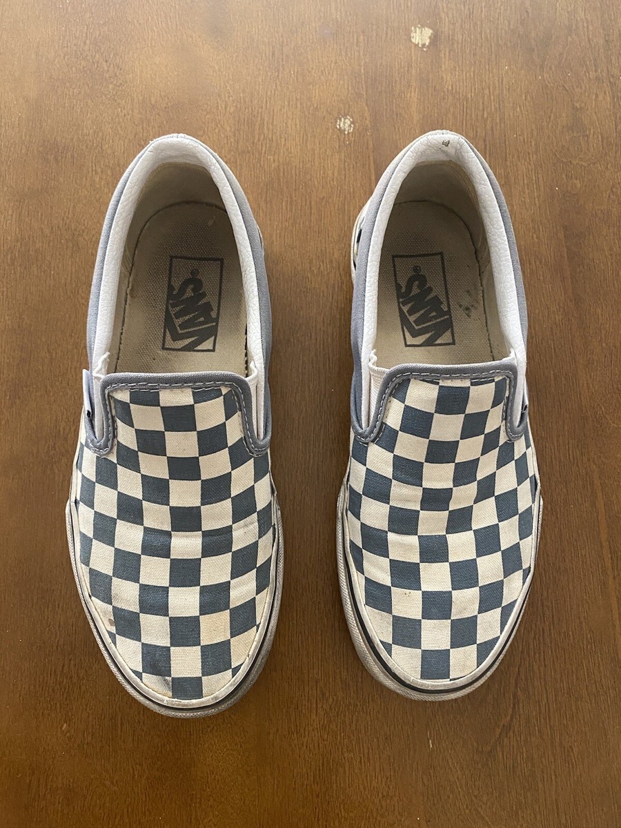 vans slip on checkerboard blue