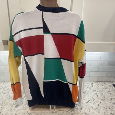 Vintage 90s Nautica Summer Sport Knit Cotton Crewneck Sweater Size 