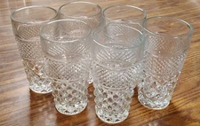 Set Of 6 Wexford Iced Tea Glasses By Anchor Hocking 6 1/4" Tall