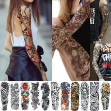 Temporary Tattoo Stickers Waterproof Full Arm Body Art Fake Colorful Tattoos US