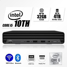 HP Mini Desktop Computer PC i5 10TH, Up to 32GB RAM 5TB SSD, Windows 11,WiFi BT