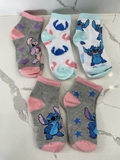 Disney Stitch  Angel Girls' Ankle Socks 5 Pairs Cartoon Multicolor