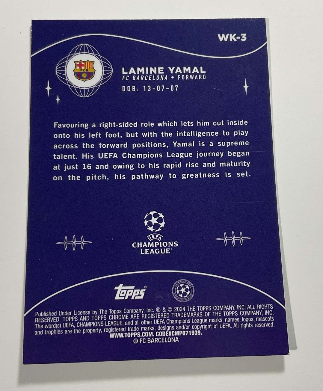 2023-24 Topps Chrome UEFA LAMINE YAMAL RC Rookie Wonderkids GOLD LAVA SP SPAIN view 4