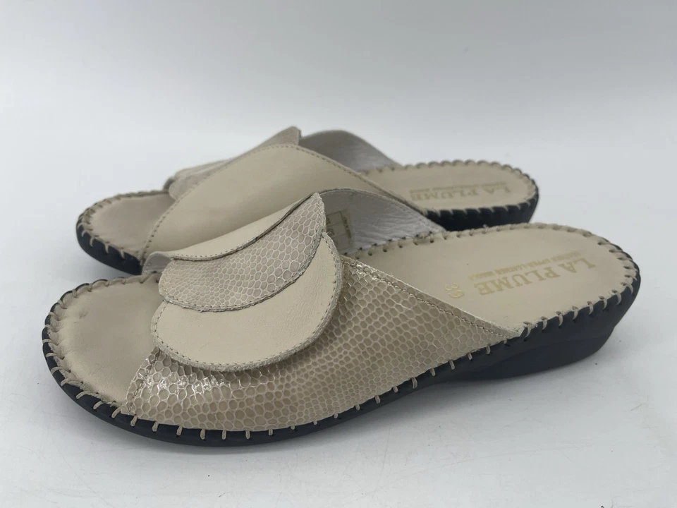 Sandalias sin cordones anti golpes La Plume para mujer talla 39 EE. UU. 8 cuero tostado Foto 2 de 4