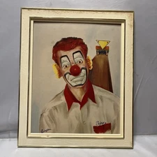 Clown Bowling Framed Print 8” X 10” By Richardson. Alley Split. Sports Red Nose