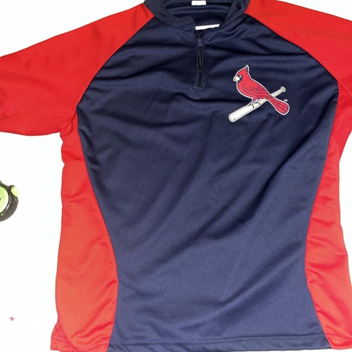 Camisa de béisbol para hombre St Louis Cardinals MLB 1/4 cremallera azul rojo talla XL - Imagen 7 de 13