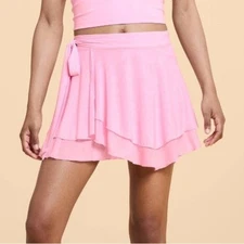 Blogilates Pink Dance Studio Wrap Skirt Skort Size Large