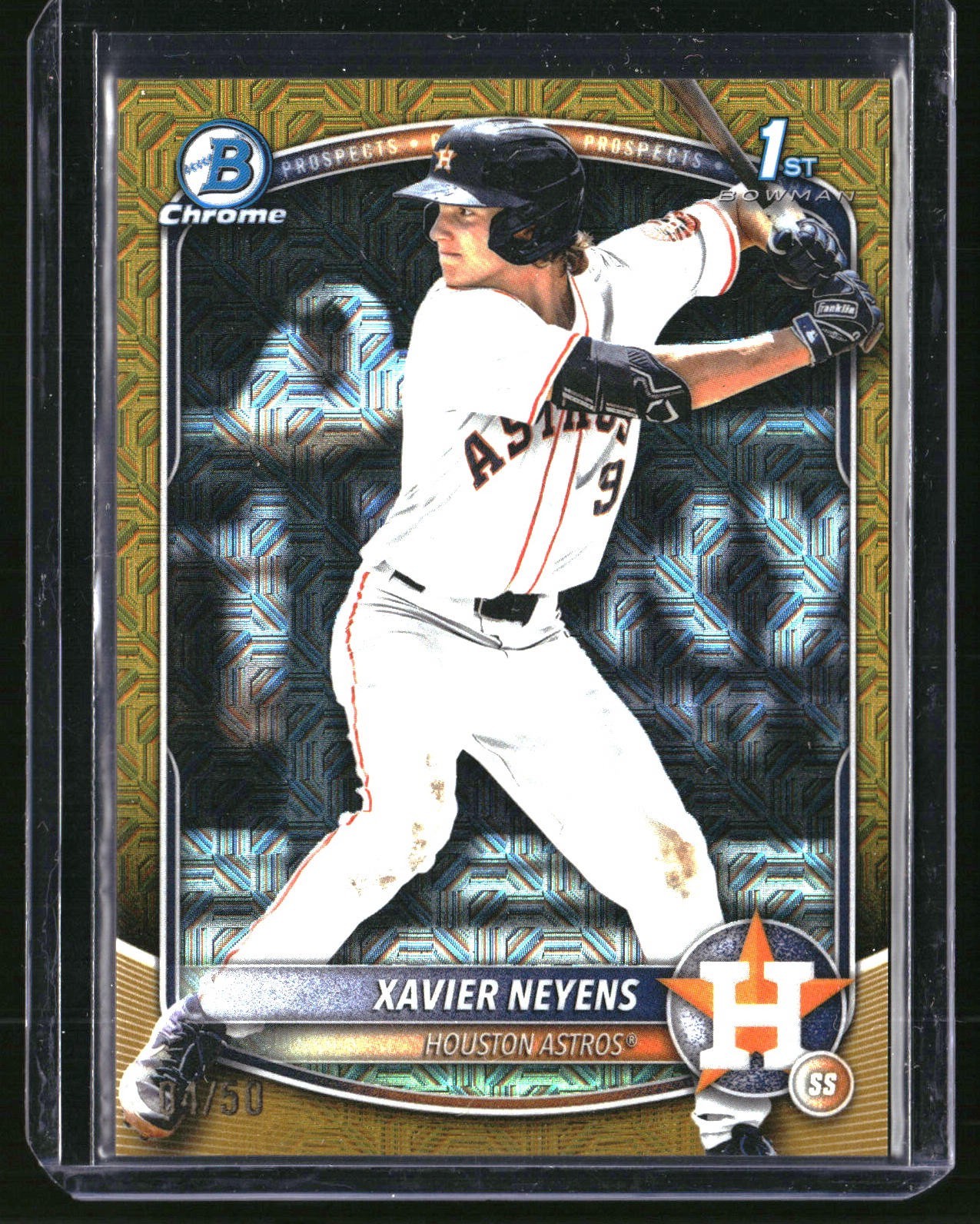 2025 Bowman Draft Mega Xavier Neyens 1st Chrome Gold Refractor 04/50 #BDC-2