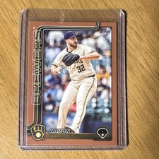 Topps 2025 Series 2 Aaron Civale Serial Numbered Gold Card Brewers #1089/2025