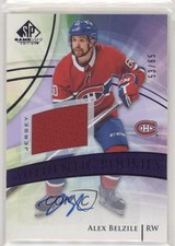 2020-21 SP Game Used Authentic Rookies Purple Jersey 53/65 Alex Belzile Auto 0cv