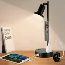 Industrial Table Lamp with Remote Control for Stepless Dimmer & Temperatures,...