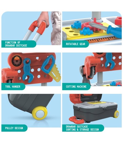 Set Attrezzi Giocattolo Vanplay Per Bambini 3-5 Anni – Trapano, Motosega, Smerigliatrice E Sega Circolare, Con Borsa Di Storage