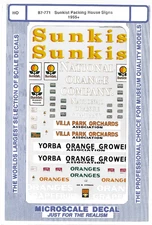 Microscale Signs for Sunkist Packing House, Decals in 1/87 771  HO Scale
