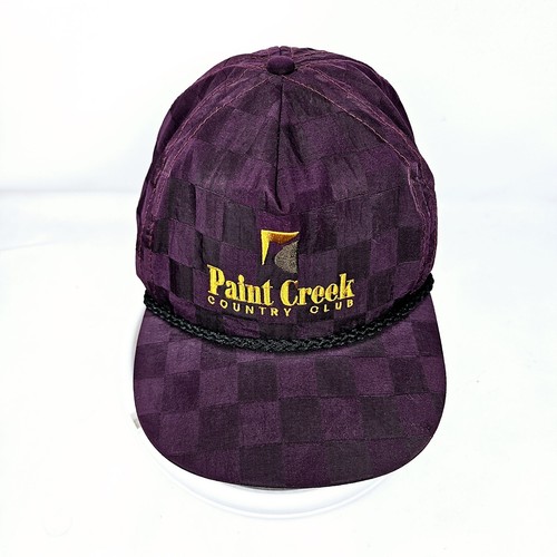 Cappello da golf regolabile vintage anni 80 90 Paint Creek Country Club made in USA - Foto 2 di 7