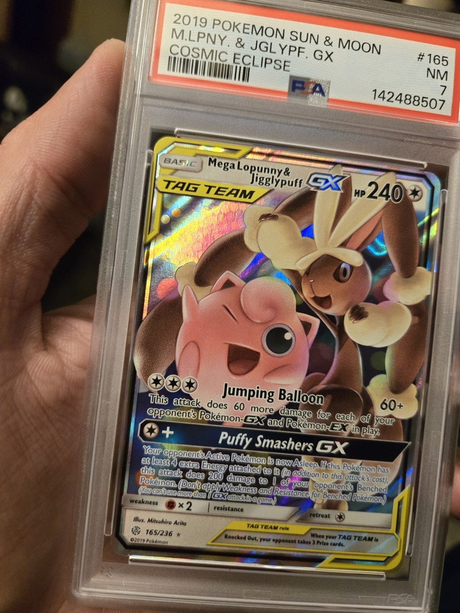 PSA 7 Pokemon Cosmic Eclipse Mega Lopunny Jigglypuff GX 165/236
