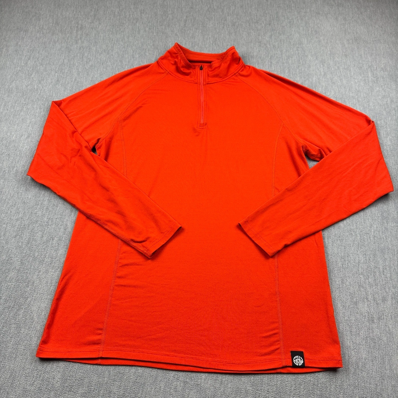 REI Co-Op Shirt Men Large Orange 1/4 Long-Sleeve Running Training Hiking Outdoor