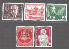 Berlin Stamps # Mi 115-119, 1954 Issues, All MNH, 5 Stamps
