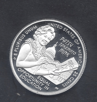2024-S Silver Proof U.S. Quarter PATSY TAKEMOTO MINK - .999 Silver