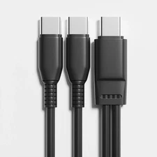 (3 FT) USB C Splitter Cable, 2-In-1 Type C to Dual Type C Charging Cord