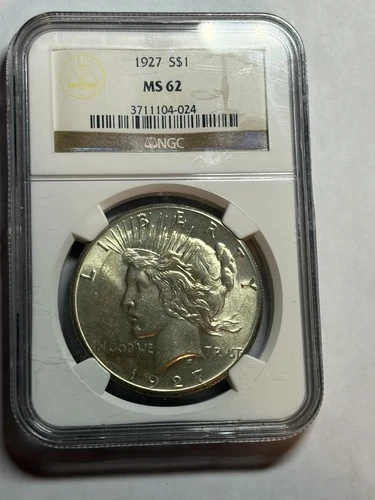 1927 P Peace Silver Dollar NGC MS62 Better Date Nice Strike
