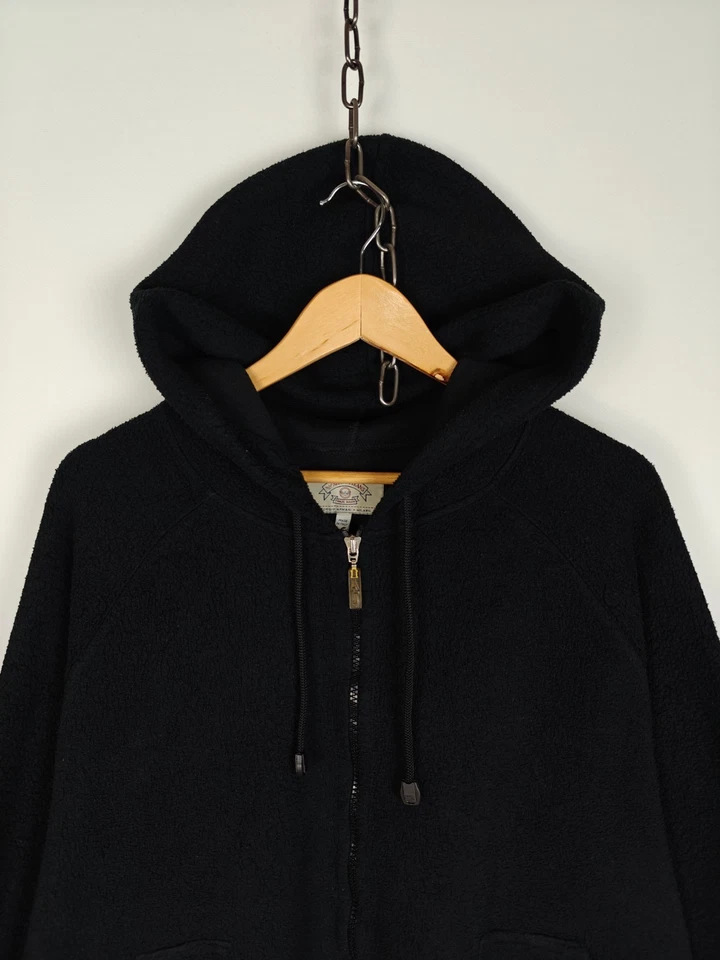 Armani джинсы винтажный флис толстовка с капюшоном черный размер XXL - Изображение 2 из 4