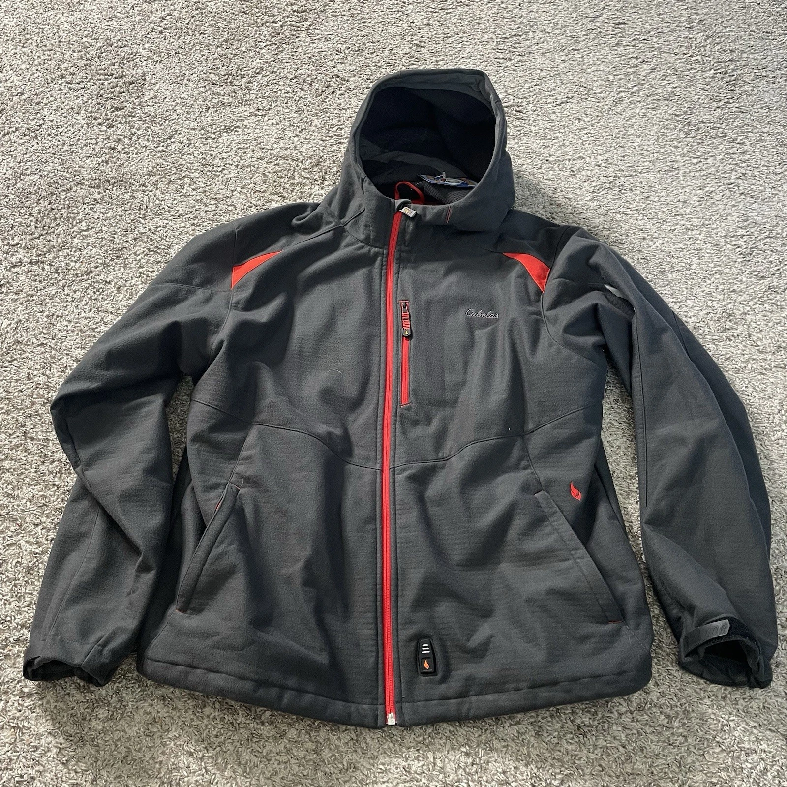 Cabelas Garbing Fleece Jacket Mens XL Gray Red Heated No Battery Full Zip EUC
Opens in a new window