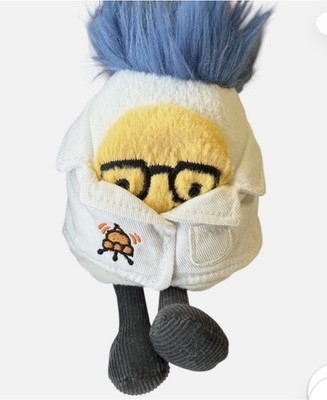 Jellycat Amuseables Space Scientist Egg Plush Blue Hair Lab Coat NEW w/ Tags