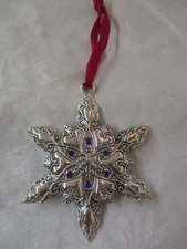 Vintage Regent Square silver plated Christmas Ornament Snowflake #38