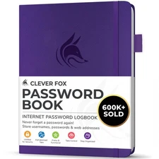 Clever Fox Password Book With Alphabetical Tabs. Internet Address Orga
