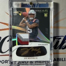 Joe MIlton III 2024 Immaculate Eye Black Rookie Patch Auto Gold /25 Patriots