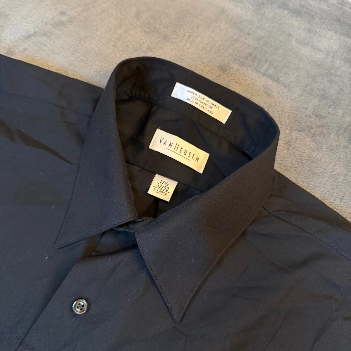Van Heusen Black Solid Dress Shirts for Men for sale | eBay
