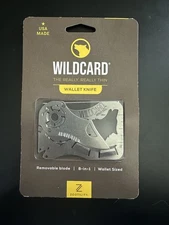 NEW! Zootility WILDCARD WALLET KNIFE 8-in-1 Multi-Tool, Stainless Steel, 2x3”