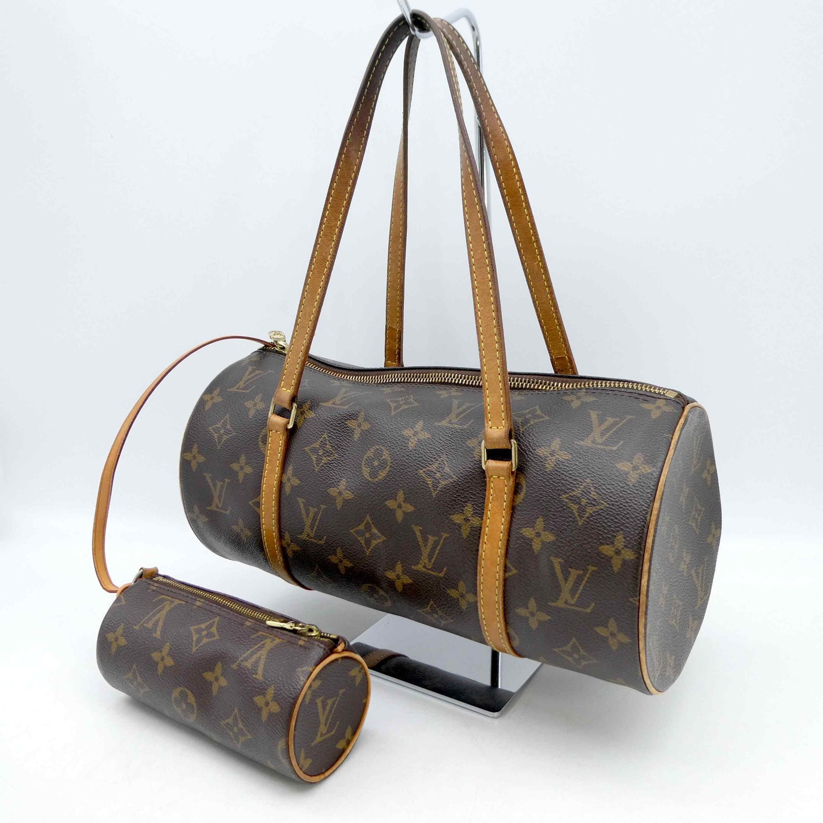 LOUIS VUITTON Papillon 30 M51385 Monogram Shoulder Hand Bag w/Pouch 998