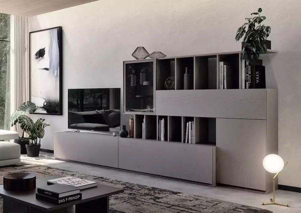 Wohnwand Schrank Tv-Schrank Wohnzimmer-Set Anbau Wand WohnwäNde Schrankwand-image