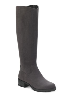 STYLE & COMPANY Womens Gray Graciee Round Toe Block Heel Riding Boot 7.5 M