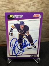 1991-92 Score Rich Sutter St. Louis Blues #63  In-Person ON-CARD AUTO (1)