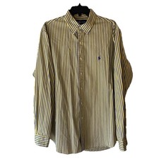 Ralph Lauren Men  s Button Up Custom Fit Shirt 17 34/35 Striped Retro Style 90s