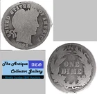 Antique 1898⌛US Philadelphia Mint Silver Barber Dime🪙Antique🪙