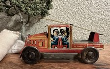 Vintage Juguete Rico Tin Litho Fire Truck Spain 1940s Ladder Engine Toy RARE