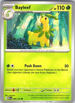Bayleef 009/132 Common Regular Card ME01: Mega Evolution Pokemon