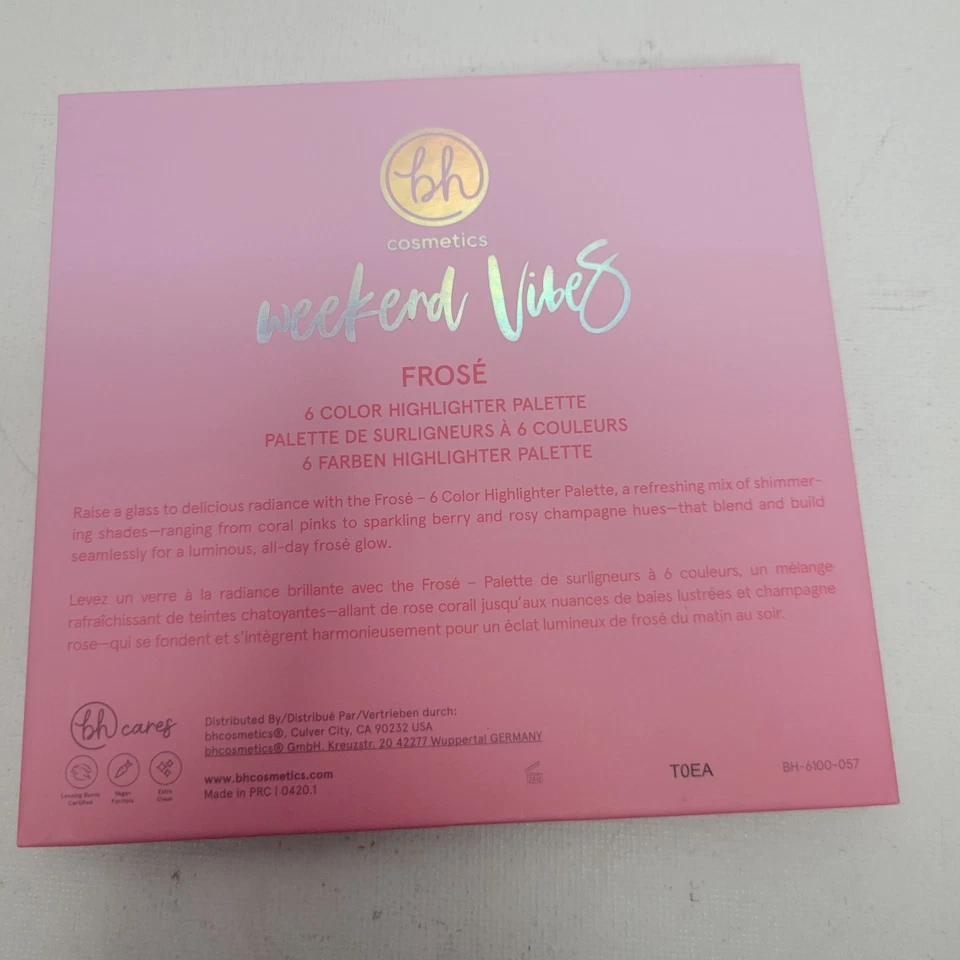 NUEVO Bh Cosmetics Weekend Vibes Frose Baked Bronceador Iluminador Paleta SIN CAJA Foto 4 de 4