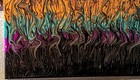 Abstract Painting on Black Background, Multicolor Fluid Art, Unframed — photo 4