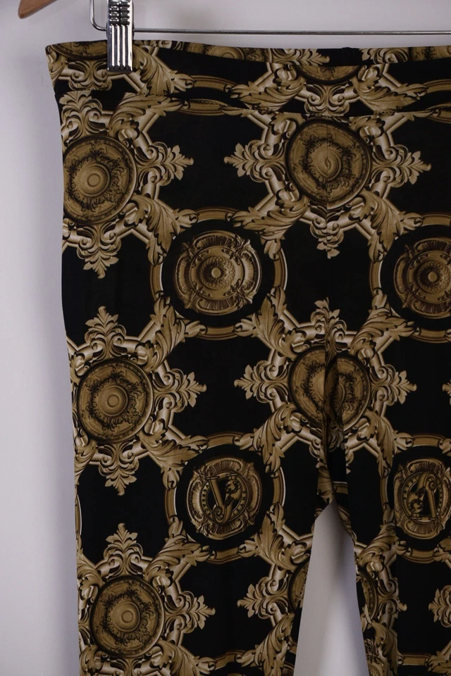 Leggings Versace Estampado Barroco Negro Dorado Elastizados tiro Medio Talla S  Foto 4 de 4