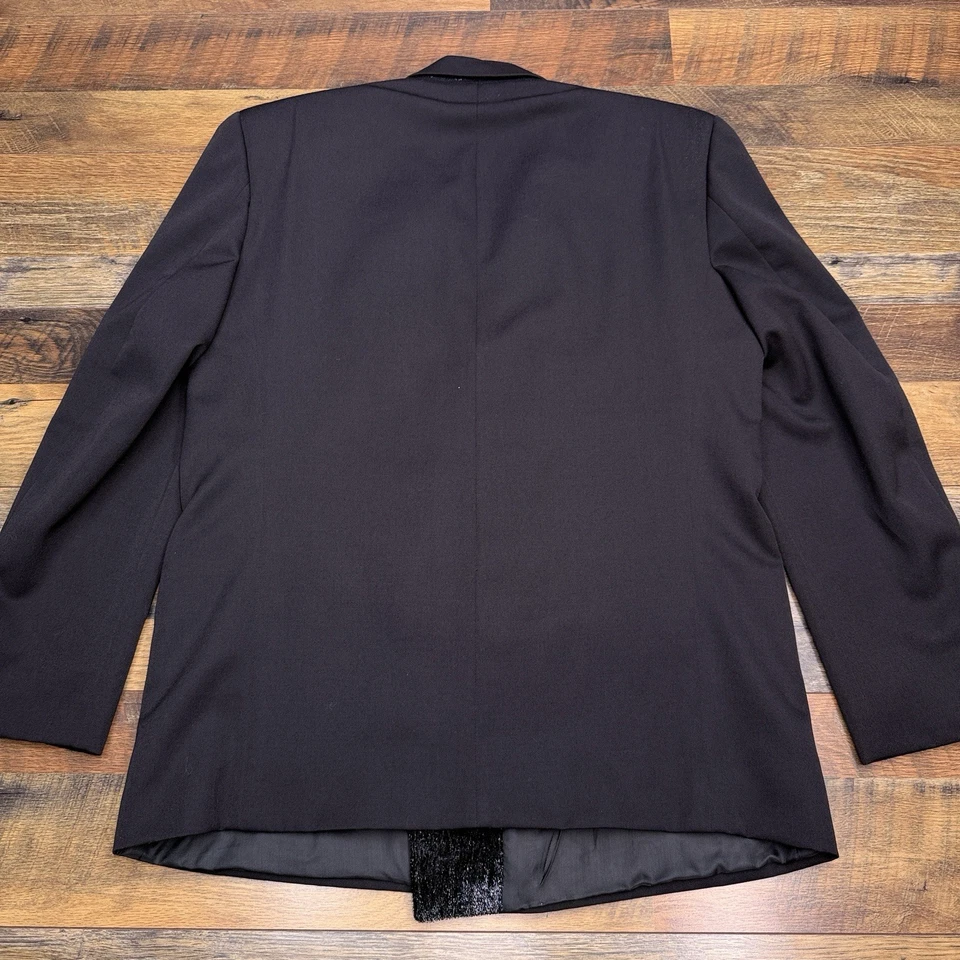 Traje Chaqueta Vintage Pierre Cardin Doble Pecho Esmoquin 42 Largo Lana Negra Foto 2 de 4