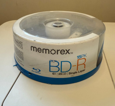 Memorex Blu-Ray BD-R 6x 25GB Single Layer Disks 15 pack NEW! FREE SHIPPING!