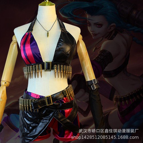 Cosplay Arcane Ranaway Loli Sexy Vest Shorts Costume Halloween Carnival Suits - Picture 2 of 10
