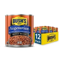 BUSH'S BEST Canned Vegetarian Baked Beans 🫘 16 oz (Pack of 12)