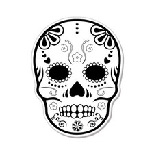 Sugar Skull Black White car bumper sticker decal 5" x 4"