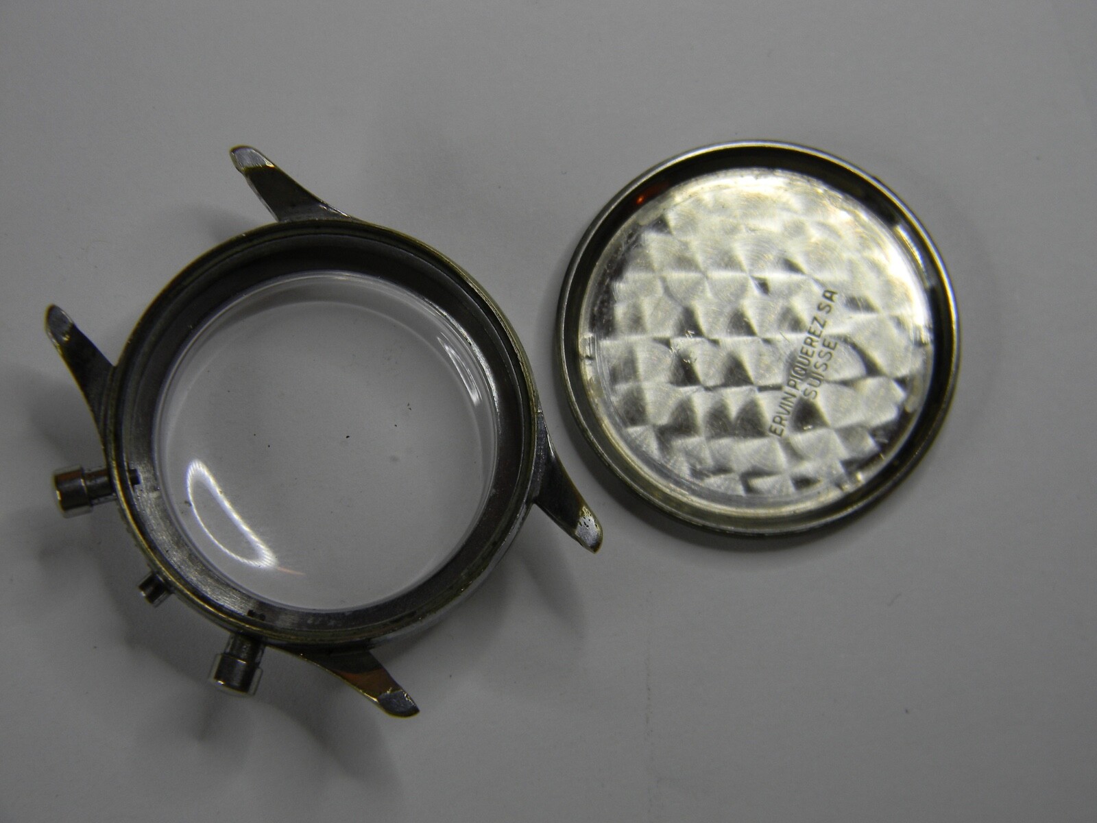 VINTAGE SWISS ERVIN PIQUEREZ CHRONOGRAPH BASE METAL STAINLESS STEEL