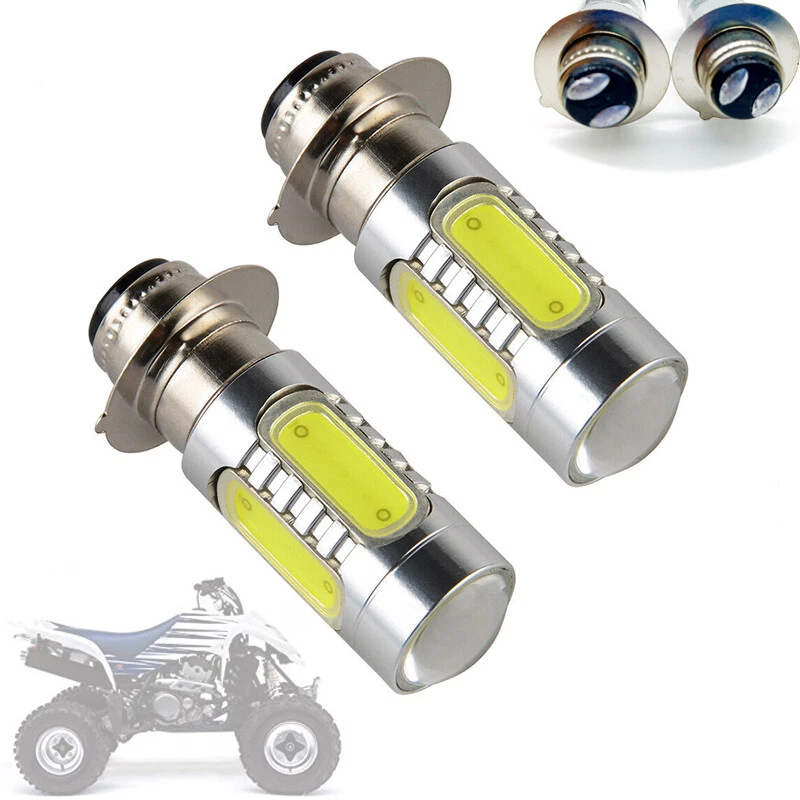 2x 6500K H6 LED Faros Bombillas Blancas Para Yamaha YFZ450R Rhino 700 Raptor YFM660 Foto 2 de 4